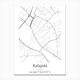 Kalajoki,Finland Minimalist Map Canvas Print