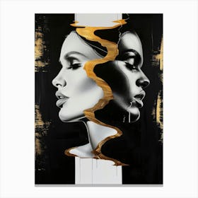 Gold And Black 75 Canvas Print