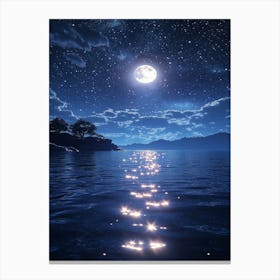 Full Moon Over Water 19 Canvas Print