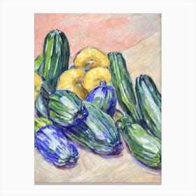 Zucchini Fauvist vegetable Canvas Print