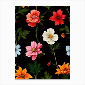 Seamless Pattern With Flowers 3 Canvas Print