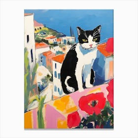 Painting Of A Cat In Marbella Spain 3 Canvas Print