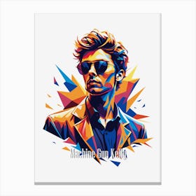 Machine Gun Kelly 03 Portrait Music Icon Style WPAP Pop Art Canvas Print