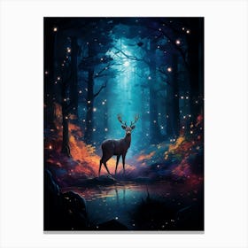 Kbgtron A Deer And The Forest Colorful Lights In The Style Of F 43d9b245 0b81 4adf 8734 De5f15f09a77 Canvas Print