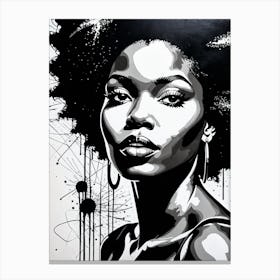 Vintage Graffiti Mural Of Beautiful Black Woman 95 Canvas Print