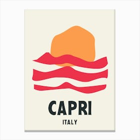 Capri, Italy, Graphic Style Poster 2 Canvas Print