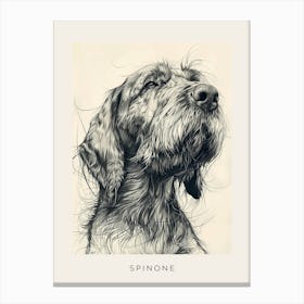 Spinone Dog Line Sketch 2 Poster Canvas Print