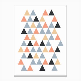 Scandi Triangles Peach Canvas Print