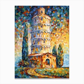 Tower Of Pisa Paul Signac Style 3 Canvas Print