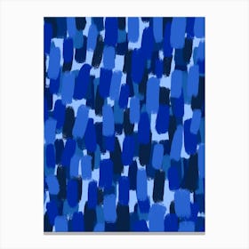 Abstract Blue Paint Brush Strokes Canvas Print