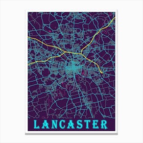 Lancaster Map Poster 1 Canvas Print