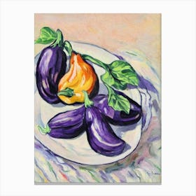 Eggplant Fauvist vegetable Canvas Print