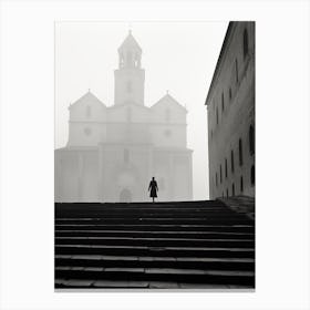 Urbino, Italy,  Black And White Analogue Photography  4 Canvas Print