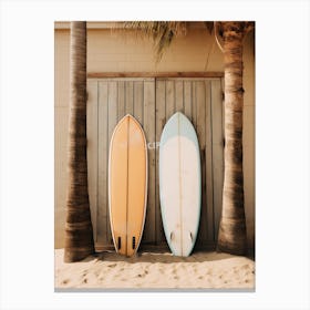 Surfboards On The Beach Canvas Print