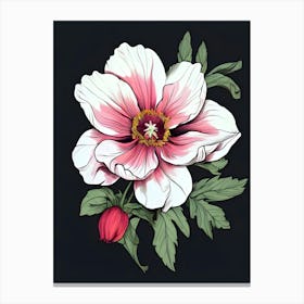 Pink Anemone Flower 1 Canvas Print