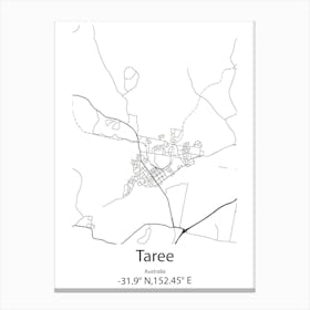 Taree,Australia Minimalist Map Canvas Print