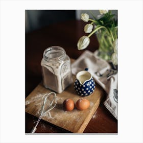 Table With Eggs Canvas Print