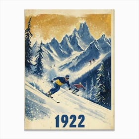 Aihrgdesign A Vintage Sports Poster Inspired By Winter Games 6 Canvas Print