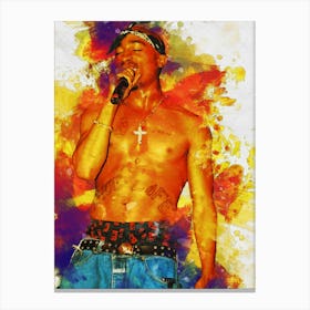 Smudge Of Portrait Tupac Shakur Live At China Club Chicago Canvas Print