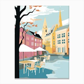 Oslo, Norway, Flat Pastels Tones Illustration 4 Canvas Print
