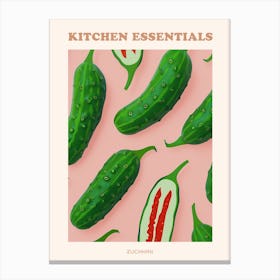 Zucchini Pattern Illustration 1 Poster Canvas Print