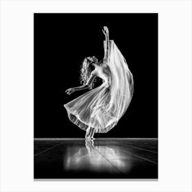 Black And White Ballet Dancer Canvas Print