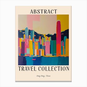 Abstract Travel Collection Poster Hong Kong China 2 Canvas Print