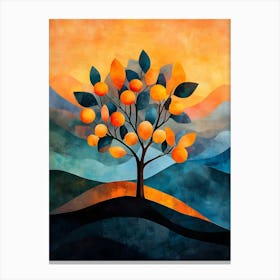 Modern Orange Tree 7 Canvas Print