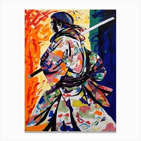 Samurai In Fauvist Matisse Japanese Style  6 Canvas Print
