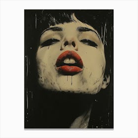 'The Girl With Red Lipstick' Canvas Print