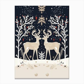 Christmas Deer Canvas Print