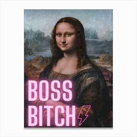 Mona Lisa Boss Bitch Canvas Print