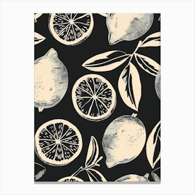 Monochrome Lemons Canvas Print