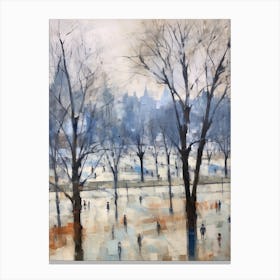 Winter City Park Painting Hyde Park London 1 Canvas Print