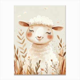 Cute Sheep In The Meadow Canvas Print