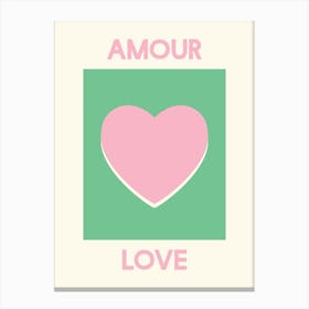 Amour Green Canvas Print