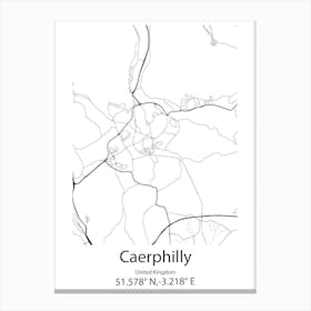 Caerphilly,United Kingdom Minimalist Map Leinwandbild