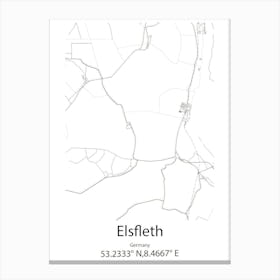 Elsfleth,Germany Minimalist Map Canvas Print