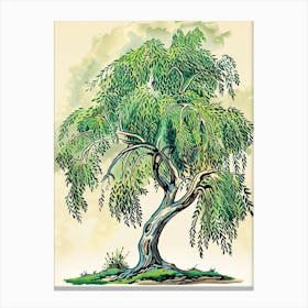 Willow Tree Storybook Illustration 2 Canvas Print