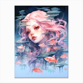 Girl With Pink Hair 2 Canvas Print