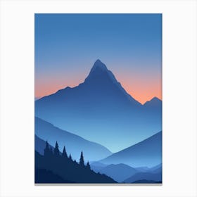Misty Mountains Vertical Composition In Blue Tone 11 Canvas Print