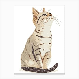 American Wirehair Cat Clipart Illustration 3 Canvas Print