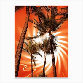 Surreal Palm Tree Sun Canvas Print
