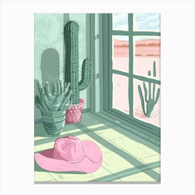 Cactus And Hat Canvas Print