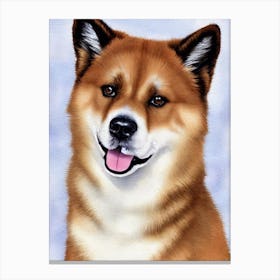 Akita Watercolour 4 dog Canvas Print