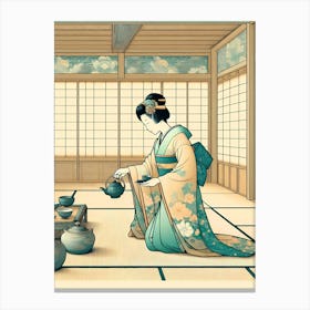 Creativel Geisha Illustration 134 Canvas Print