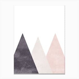 Mountains Pink Cotton Abstract Canvas Print
