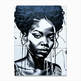 Graffiti Mural Of Beautiful Black Woman 253 Canvas Print