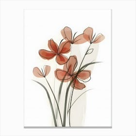 Minimalist Flower Line Art 2 Canvas Print