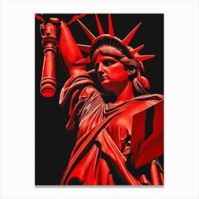 Estatua De La Libertad Pintada De Rojo Canvas Print